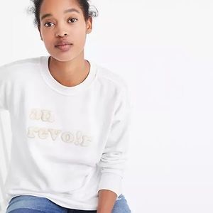Madewell Au Revoir Crewneck Sweatshirt White Small
